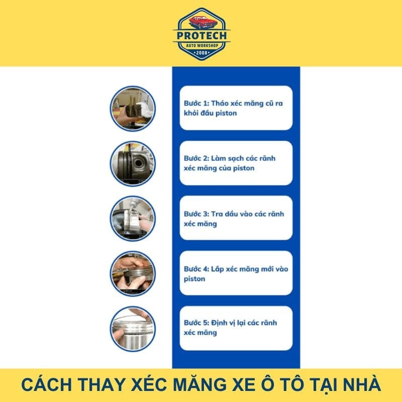 Cách thay xéc măng xe ô tô tại nhà