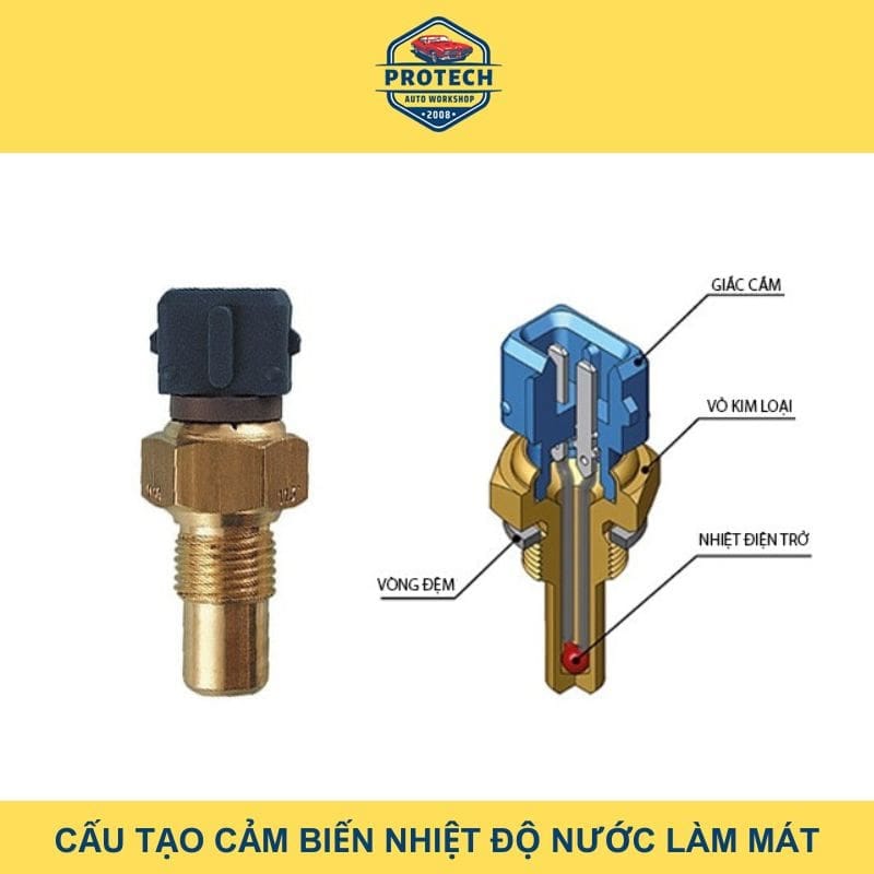 Cấu tạo cảm biến nhiệt độ nước làm mát