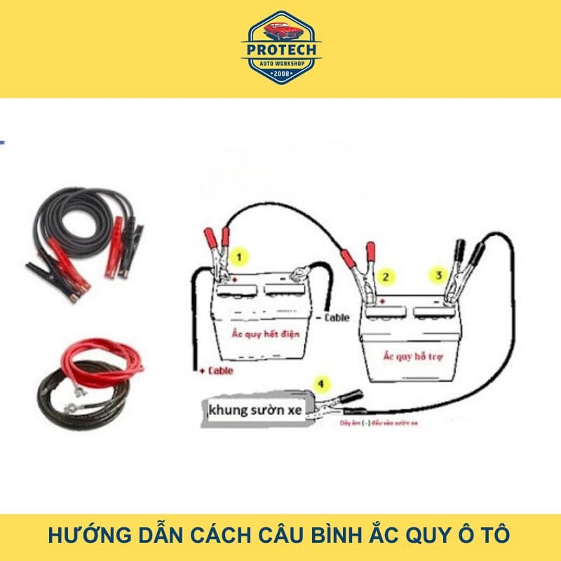 Hướng dẫn cách câu bình ắc quy ô tô