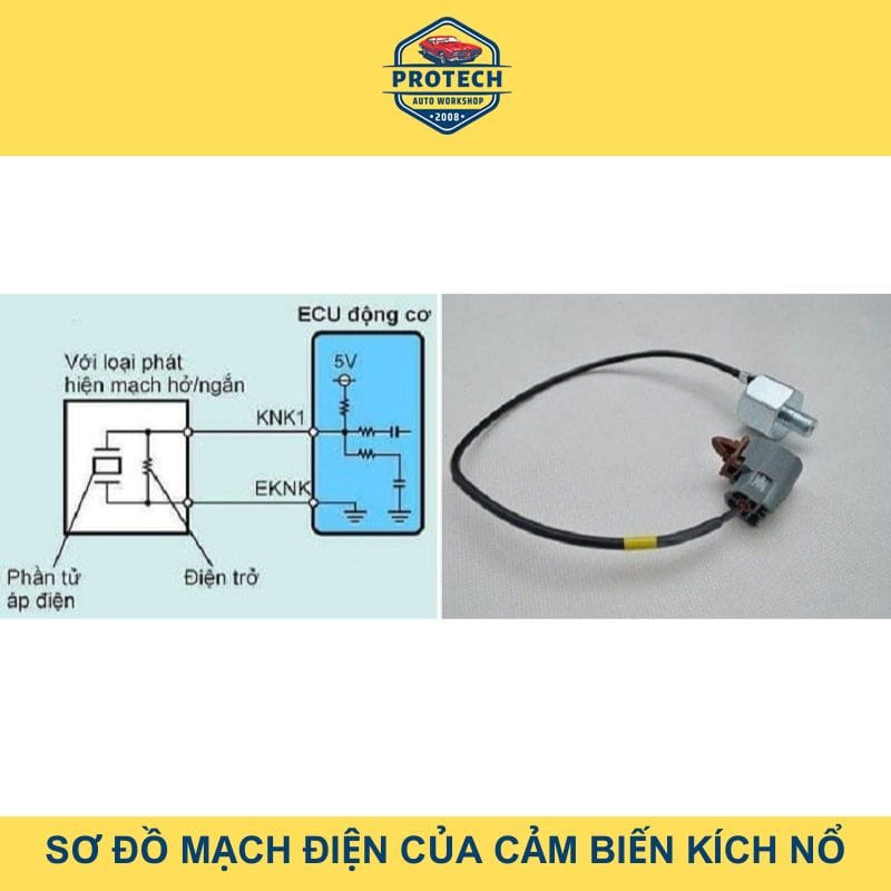Sơ đồ mạch điện của cảm biến kích nổ