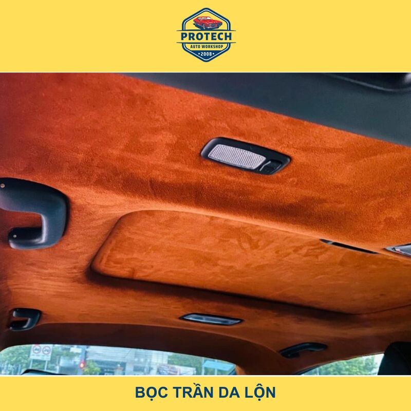 Bọc da lộn trần xe