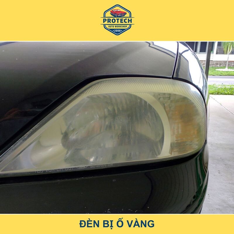 Đèn ô tô bị ố vàng do thời gian dài sử dụng