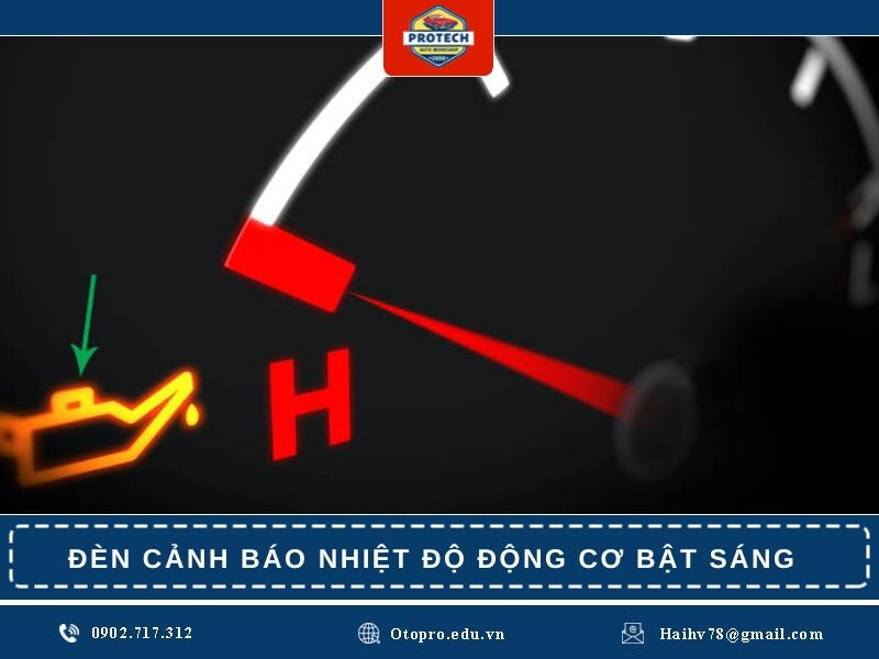 Đèn cảnh báo nhiệt độ động cơ bật sáng