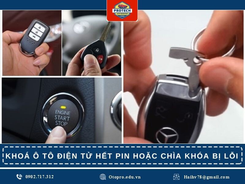 Khoá ô tô điện tử hết pin hoặc chìa khóa bị lỗi