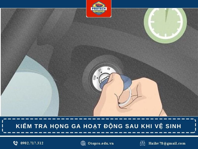 Kiểm tra họng ga hoạt động sau khi vệ sinh
