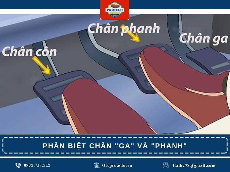Phân biệt chân ga và chân phanh