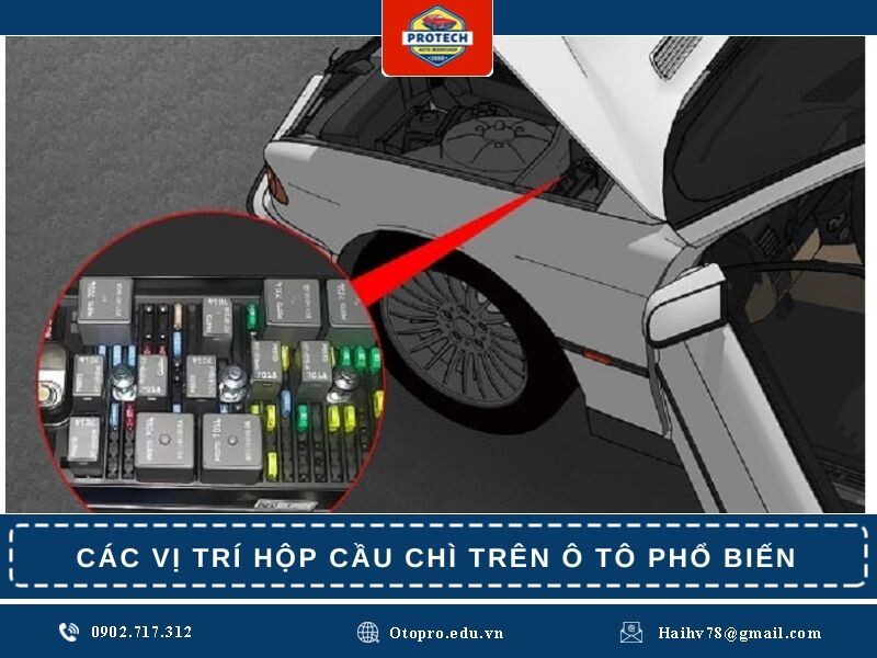 Các vị trí hộp cầu chì xe ô tô phổ biến