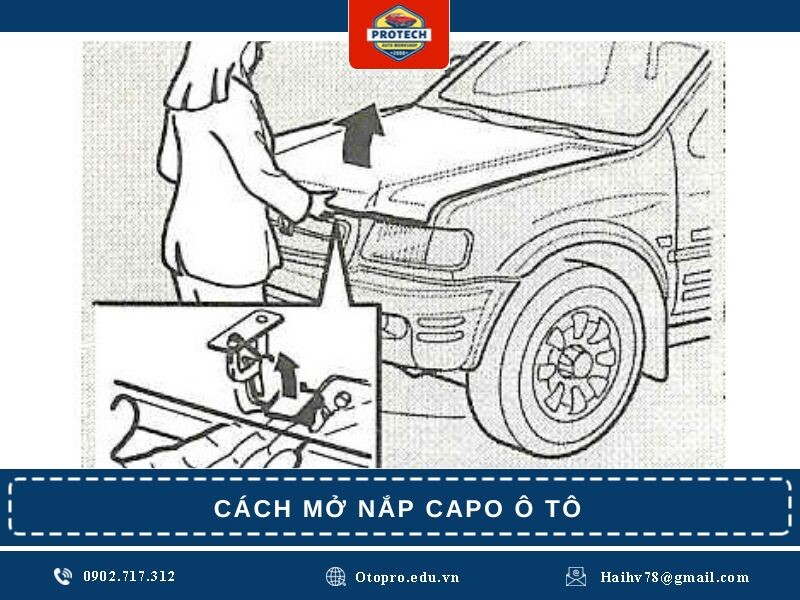 Cách mở nắp capo ô tô