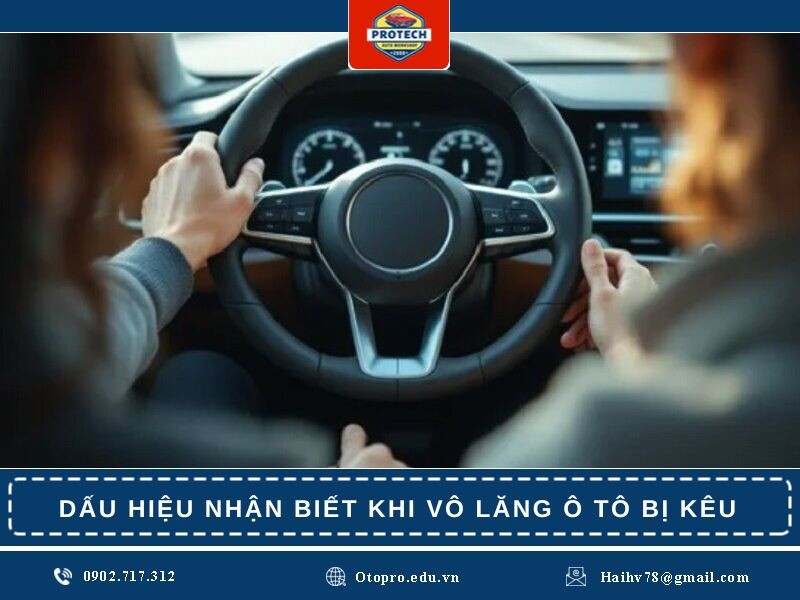 Dấu hiệu nhận biết khi vô lăng ô tô bị kêu