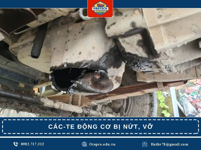 Các-te động cơ bị nứt, vỡ