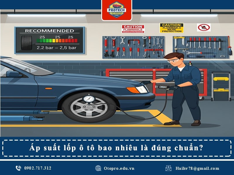 Áp suất lốp ô tô bao nhiêu là vừa?