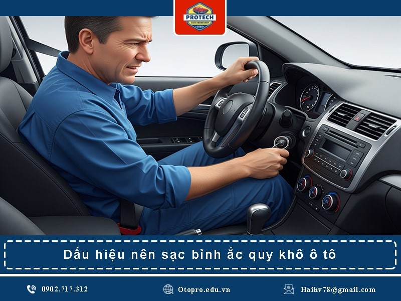 Dấu hiệu nên sạc bình ắc quy khô ô tô