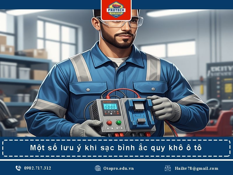 Một số lưu ý khi sạc bình ắc quy khô ô tô
