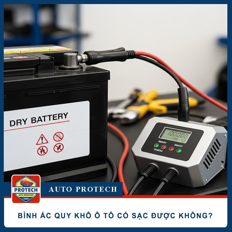Bình ắc quy khô ô tô có sạc được không? 2 Cách sạc an toàn, hiệu quả