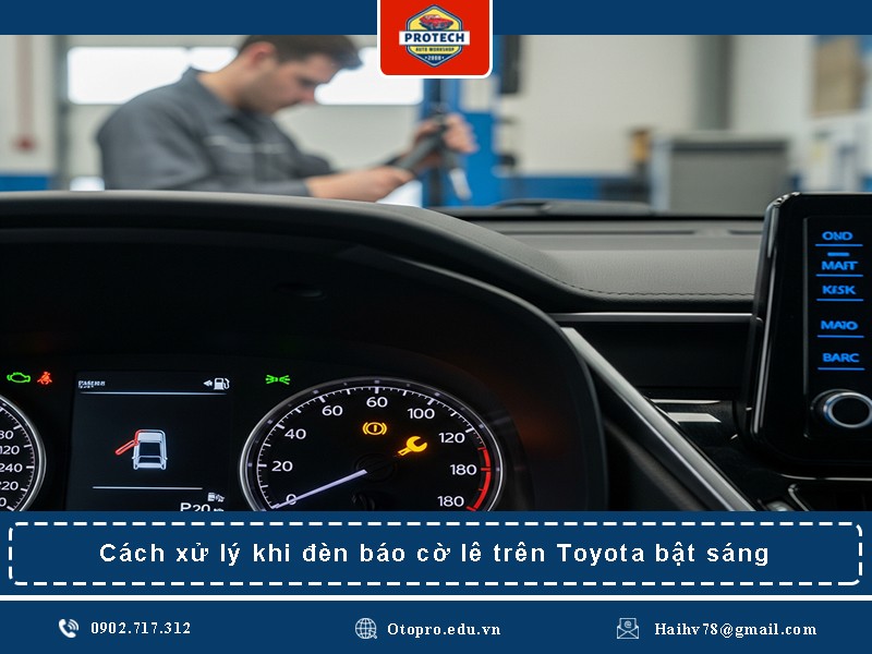Cách xử lý khi đèn báo cờ lê trên Toyota bật sáng