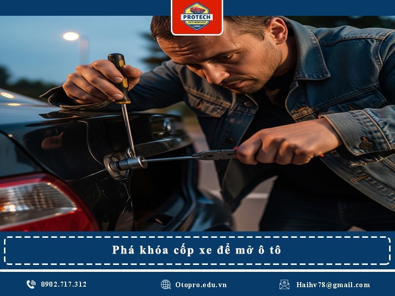 Phá khóa cốp xe để mở ô tô