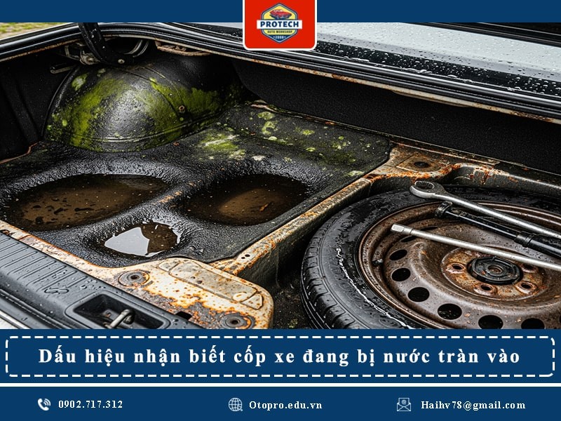 Dấu hiệu nhận biết cốp xe đang bị nước tràn vào