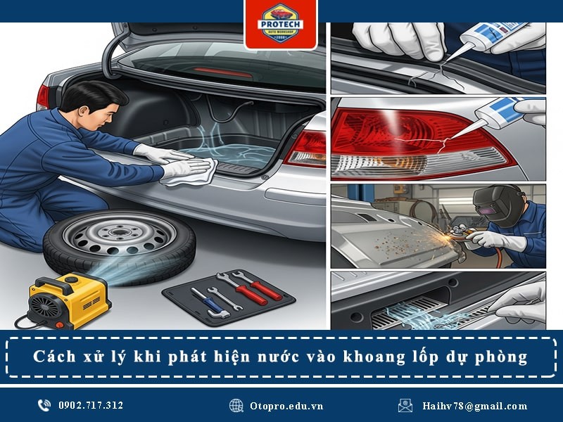 Cách xử lý khi phát hiện nước vào khoang lốp dự phòng