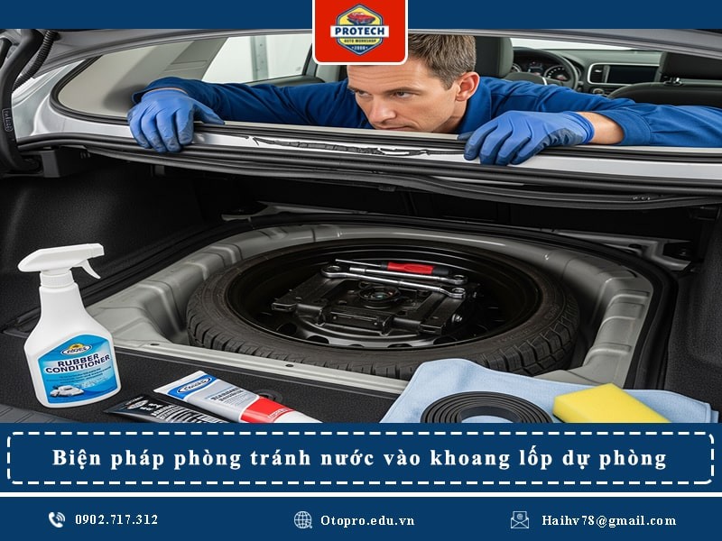 Biện pháp phòng tránh nước vào khoang lốp dự phòng