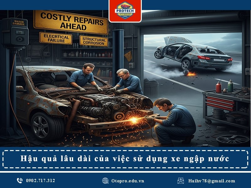 Hậu quả lâu dài của việc sử dụng xe ngập nước