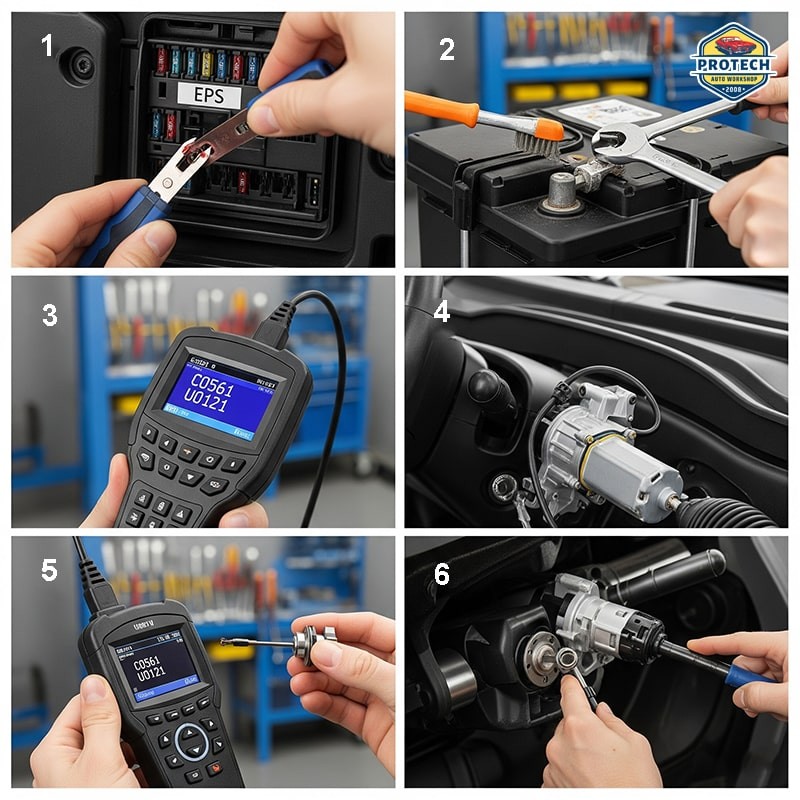 Cách xử lý khi vô lăng trợ lực điện bị nặng