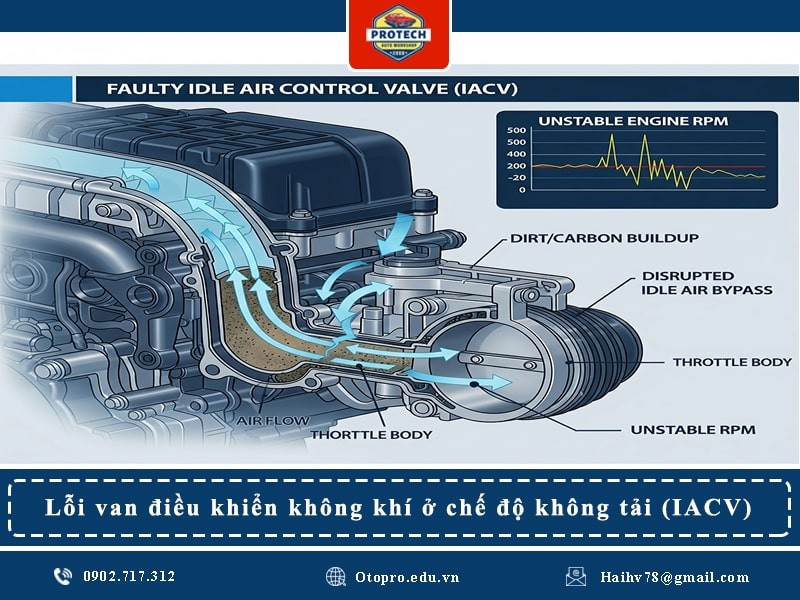 Lỗi van điều khiển không khí ở chế độ không tải (IACV)
