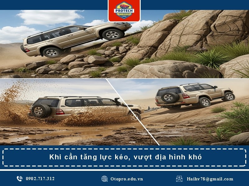 Khi cần tăng lực kéo, vượt địa hình khó