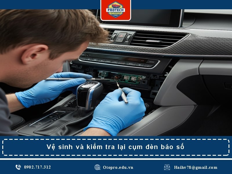 Vệ sinh và kiểm tra lại cụm đèn báo số