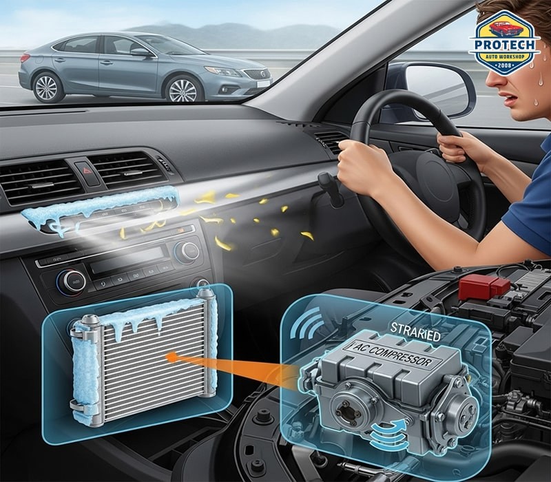 Dấu hiệu nhận biết hệ thống điều hòa ô tô sắp hết gas