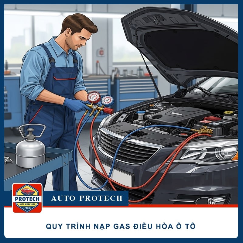 Quy trình nạp gas điều hòa ô tô ĐÚNG – CHUẨN KỸ THUẬT