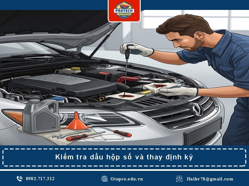 Kiểm tra dầu hộp số và thay định kỳ