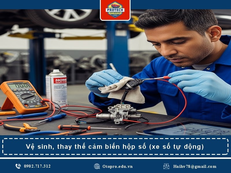 Vệ sinh, thay thế cảm biến hộp số (xe số tự động)