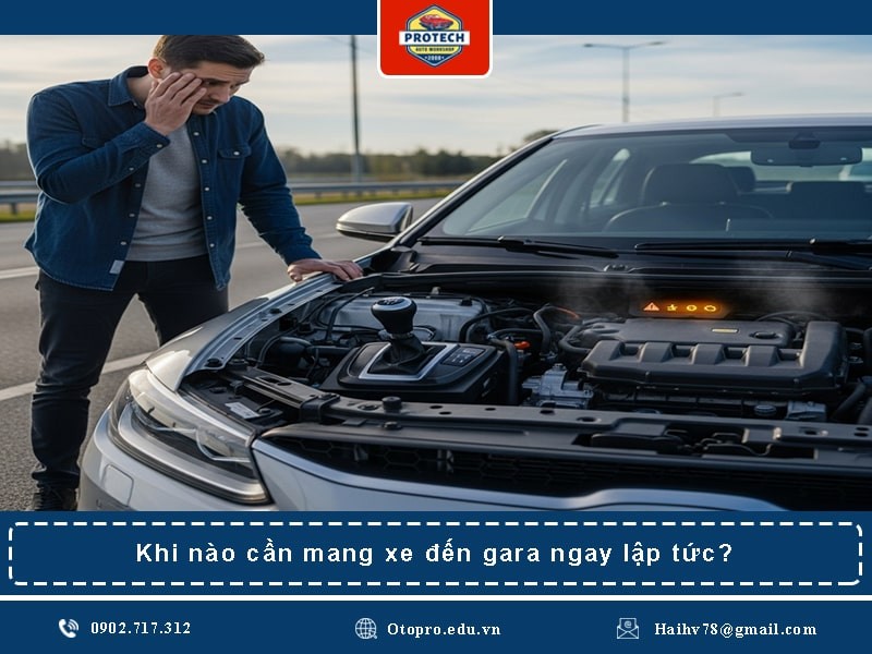 Khi nào cần mang xe đến gara ngay lập tức?