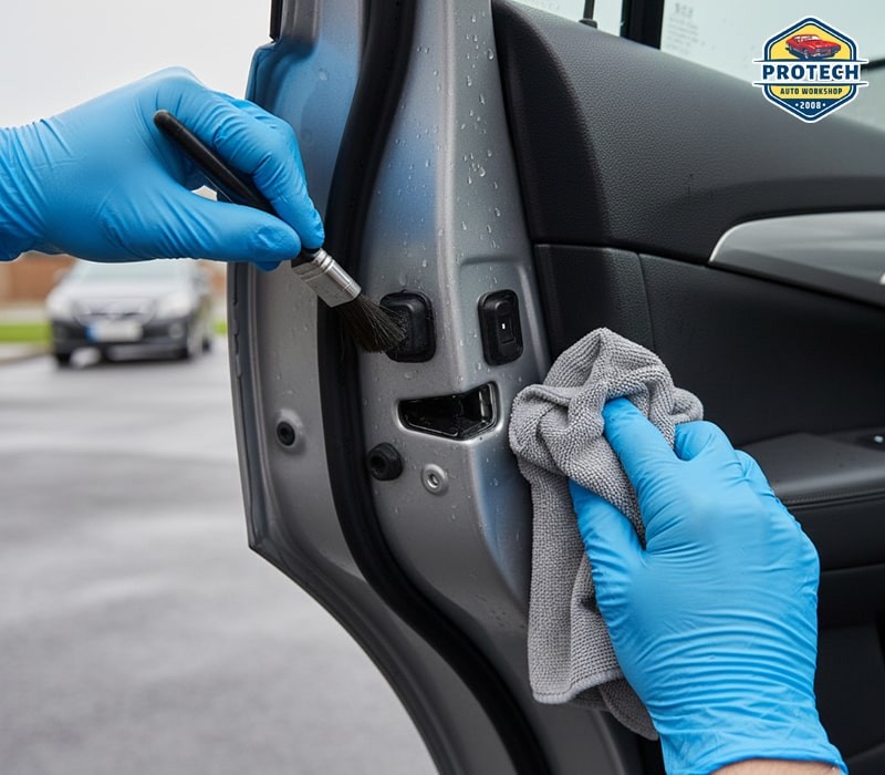 Vệ sinh các cảm biến va chạm trên xe