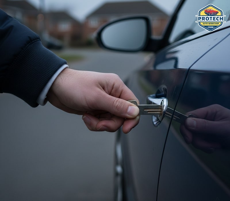 Mở cửa xe bằng chìa khóa cơ truyền thống