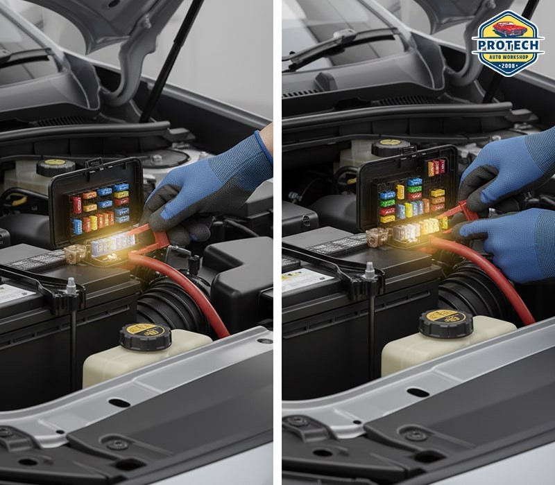 Tìm và rút cầu chì hệ thống còi báo động