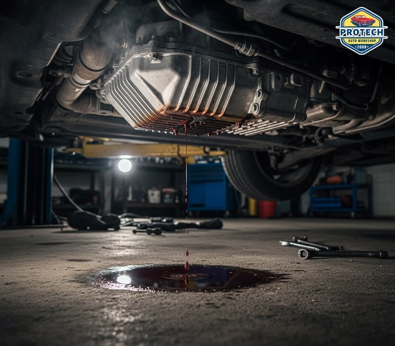 Rò rỉ dầu hộp số và mùi khét bốc lên