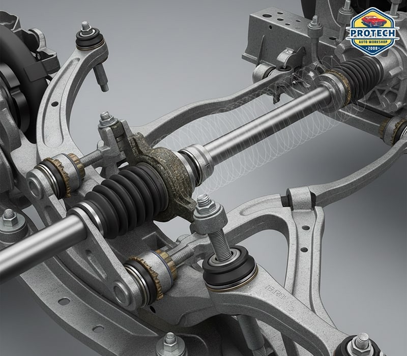 Các bạc lót và khớp nối trục lái bị lỏng lẻo