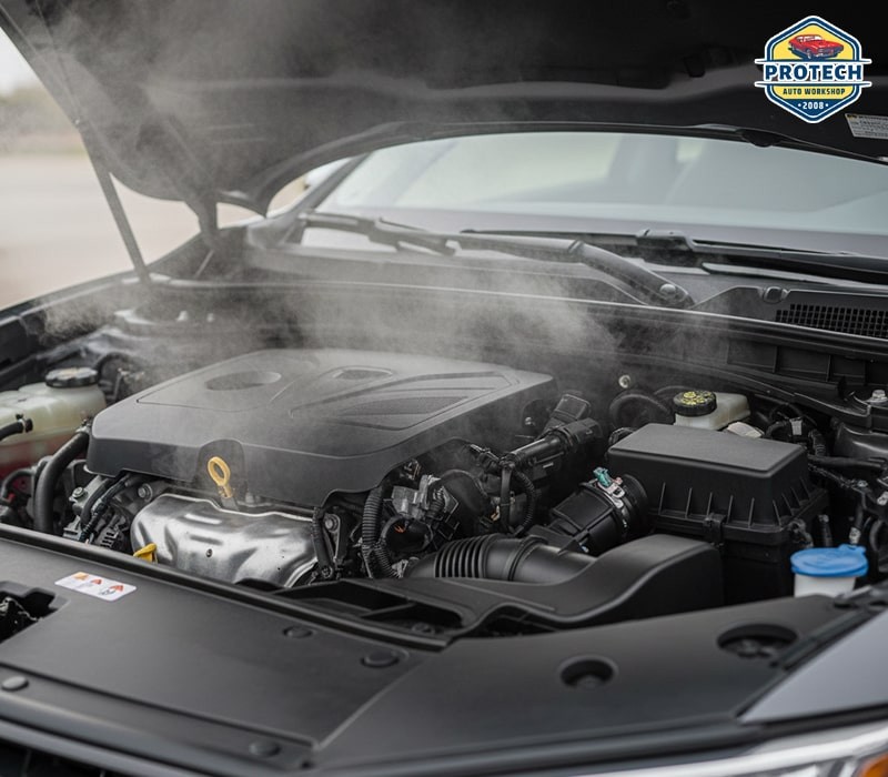 Mùi khét hoặc khói trắng từ khoang máy