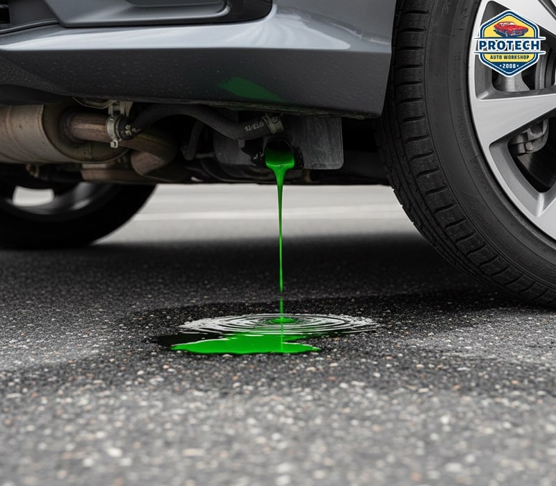 Có vũng nước màu lạ dưới gầm xe